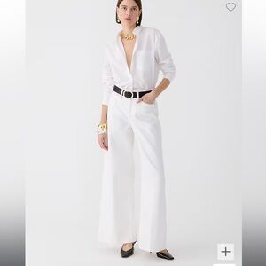J.Crew High-rise superwide-leg jean in white